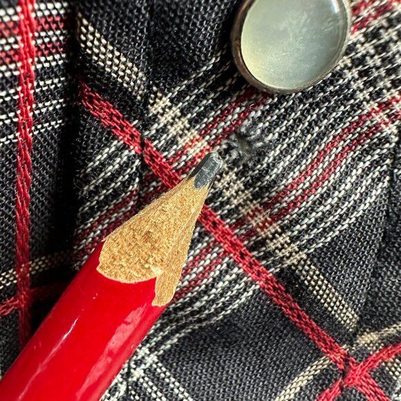 Wrangler Mens Western Shirt‎ Extra Large Red Black Plaid Long Sleeve Pearl Snap - Picture 14 of 14